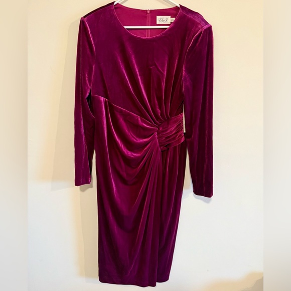 NWT Eliza J Pink Long Sleeve Cocktail Dress Size 16 - Picture 3 of 7